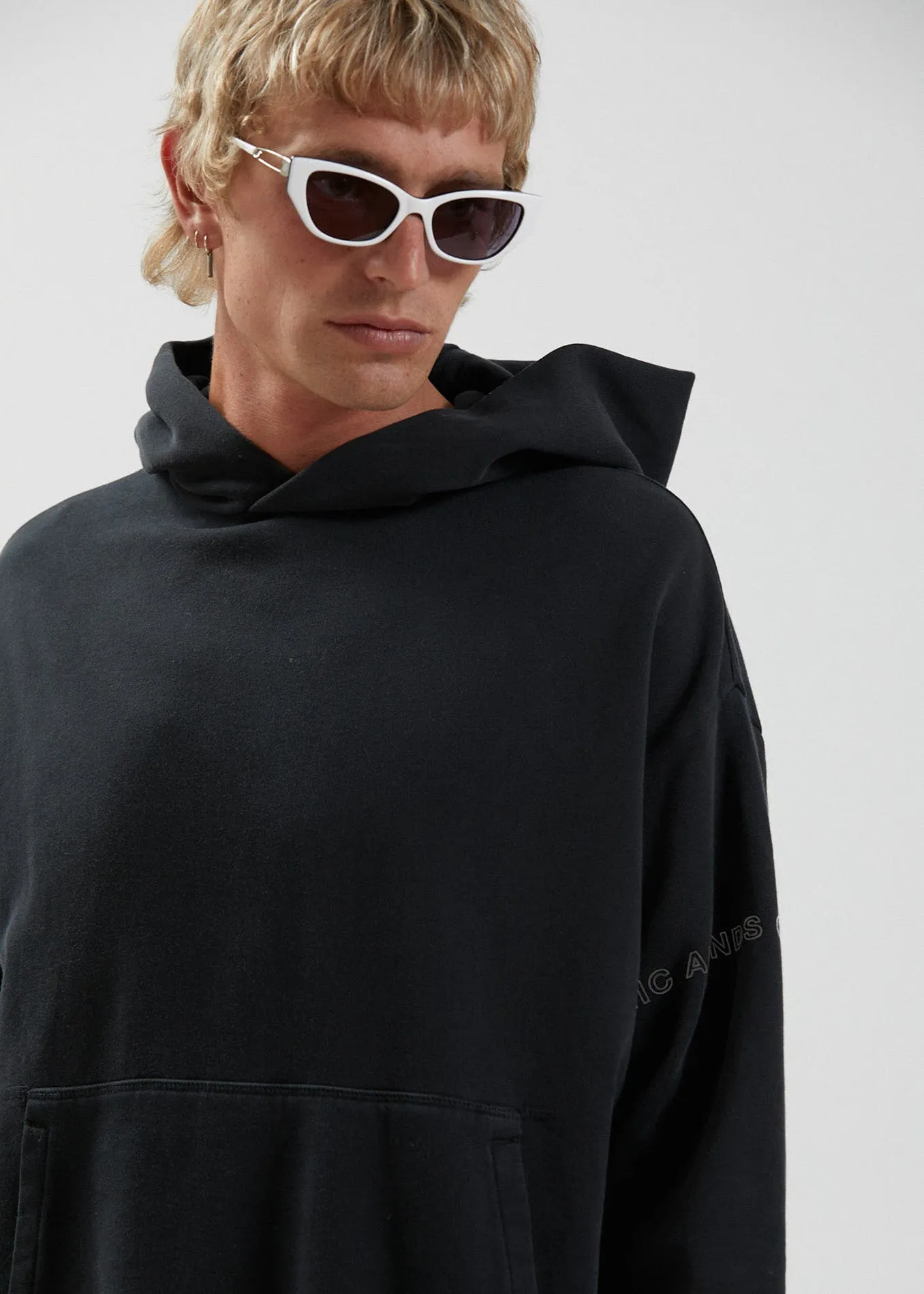 Afends Unisex Boundary - Unisex Organic Hoodie - Faded Black