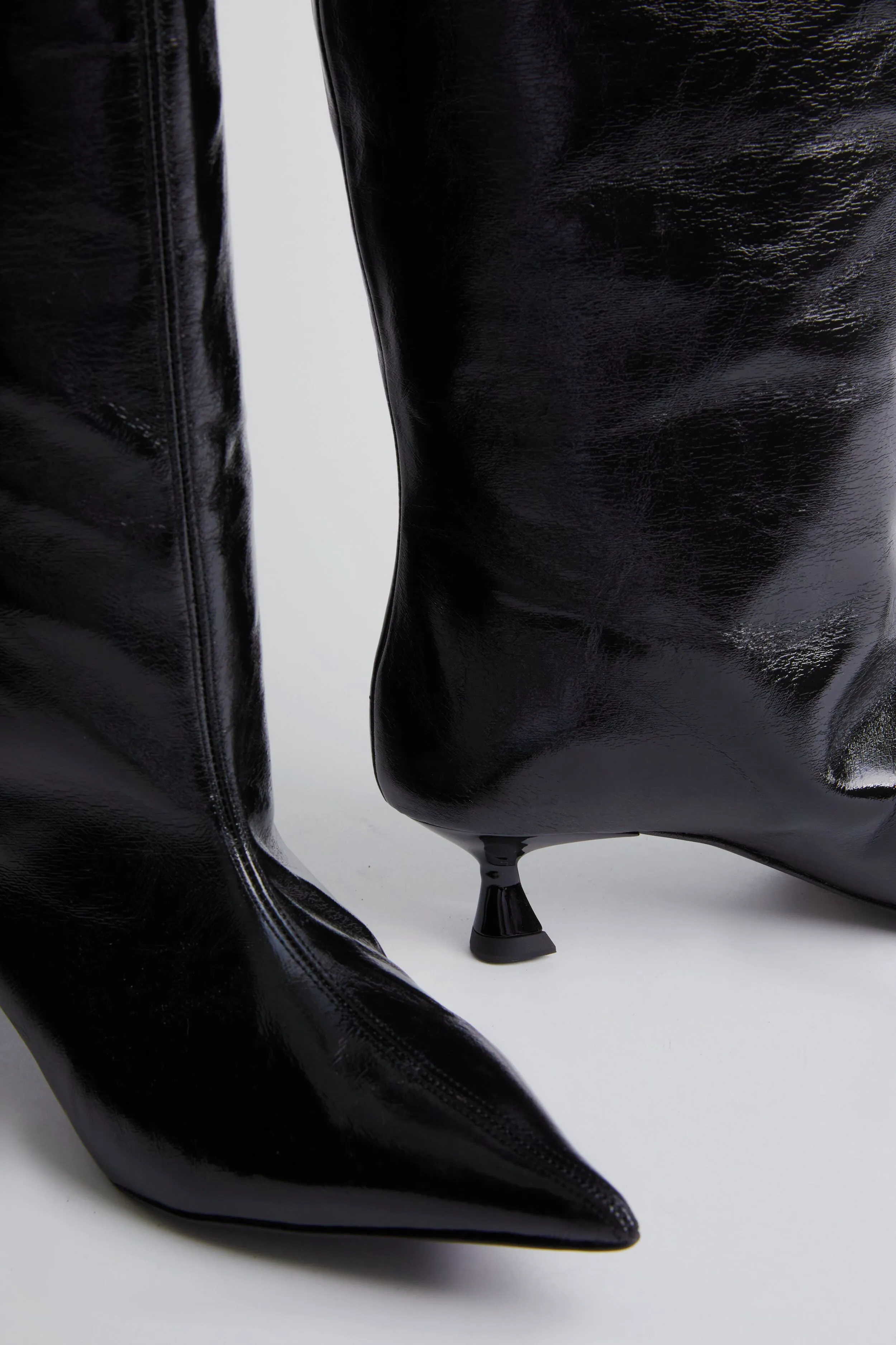 Black Soft Slouchy High Shaft Boot