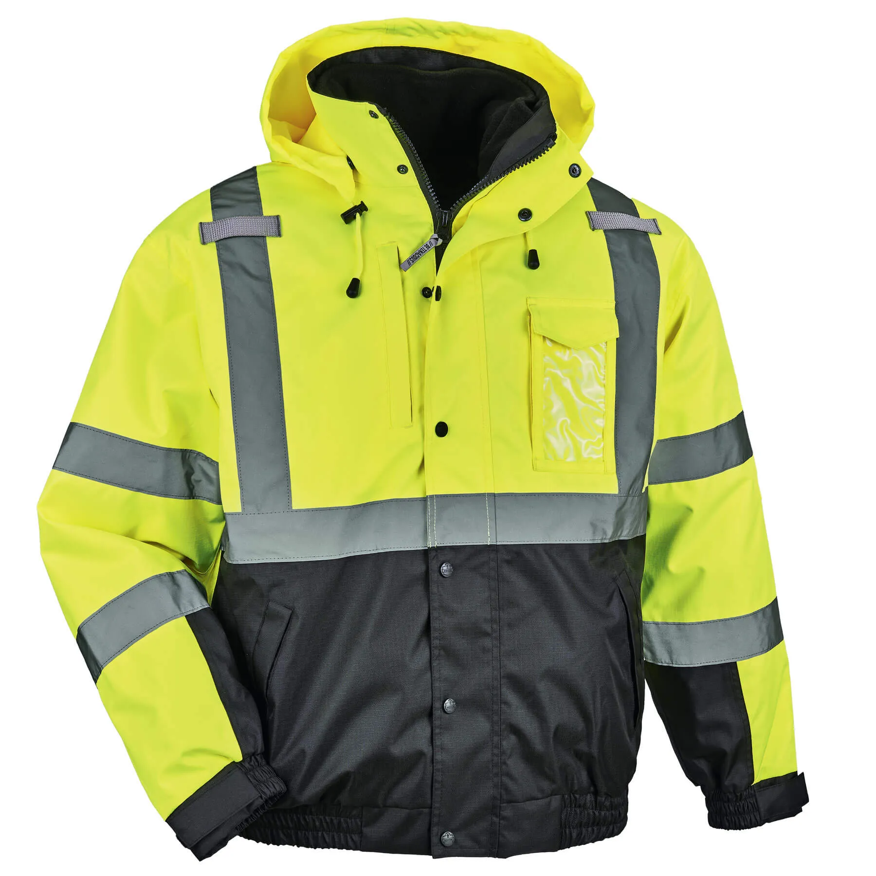 Ergodyne 25597 GloWear 8381 Type R Class 3 Performance 3-in-1 Bomber Jacket, 3XL, HV Lime