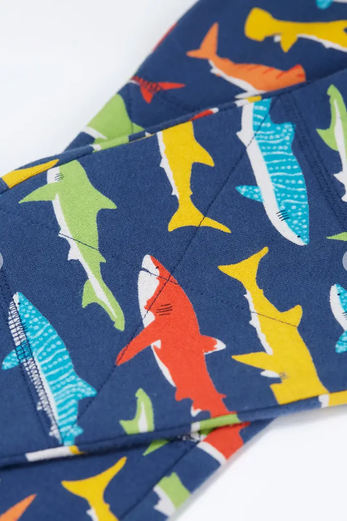 Frugi Switch Printed Snug Joggers in Shiver of Sharks