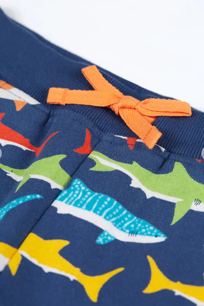 Frugi Switch Printed Snug Joggers in Shiver of Sharks