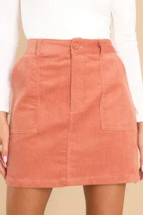 Intrigued By You Terracotta Skirt