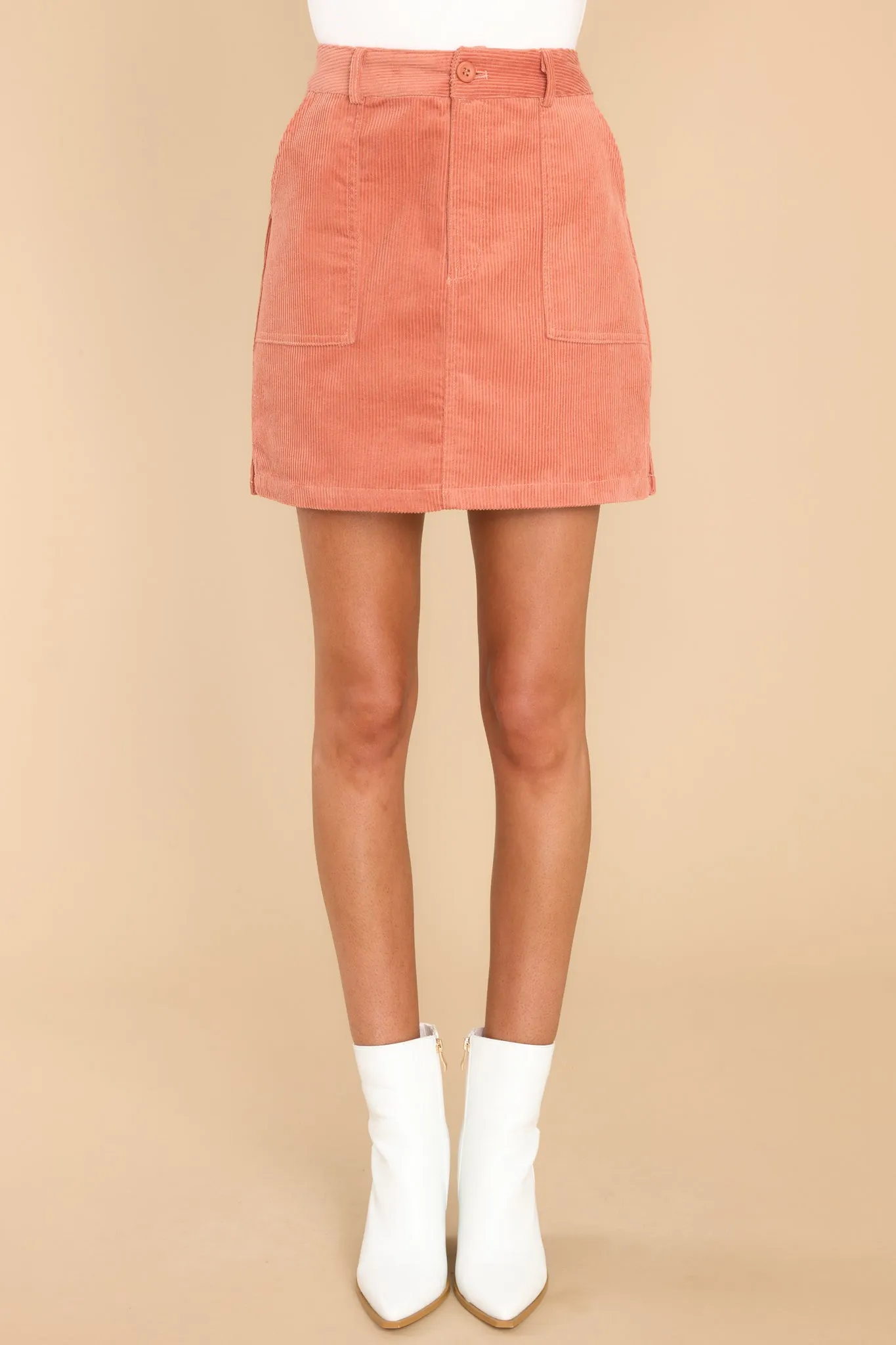 Intrigued By You Terracotta Skirt