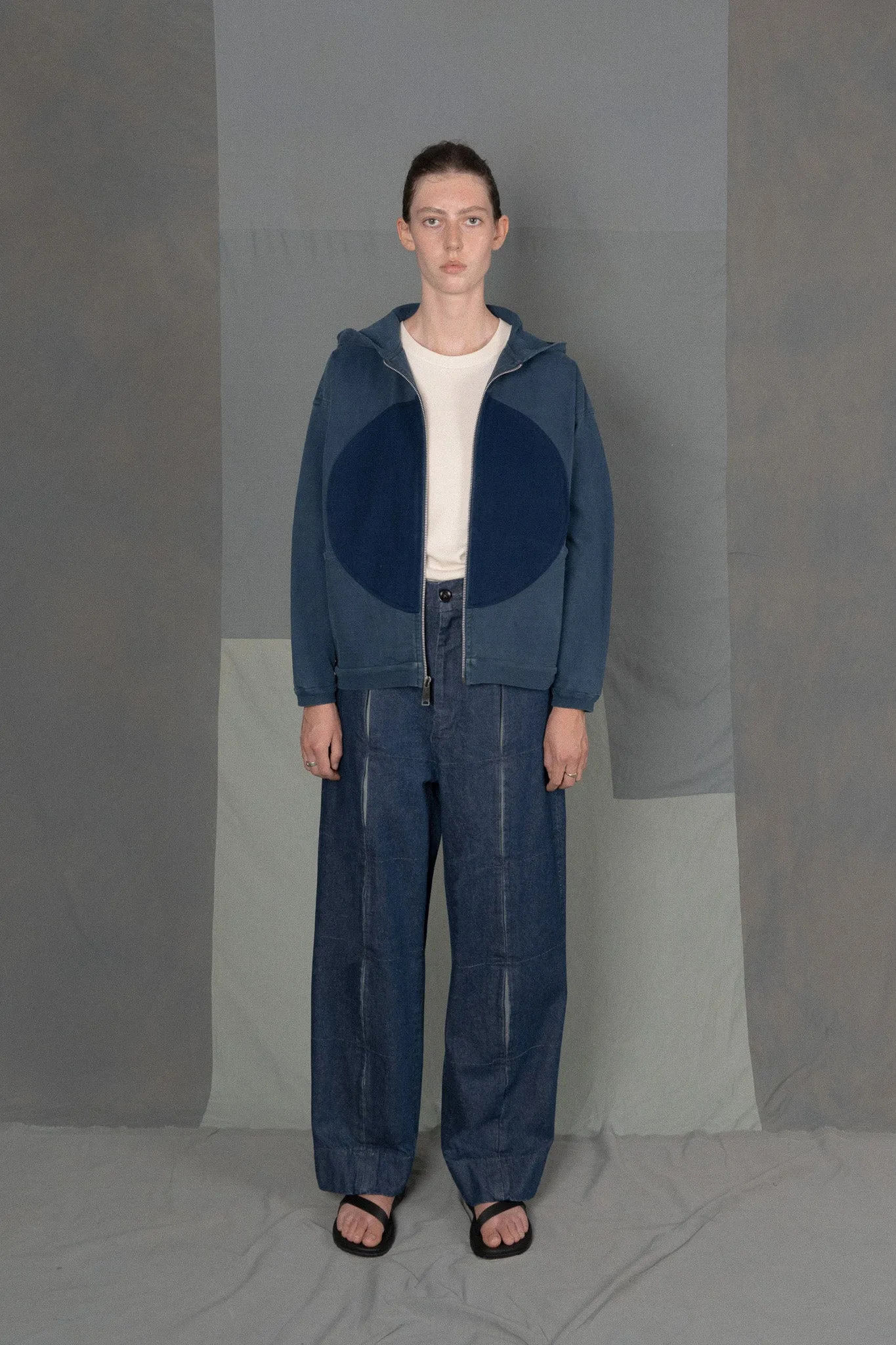 LM x OB Circle Patch Hoodie 2023 - Indigo