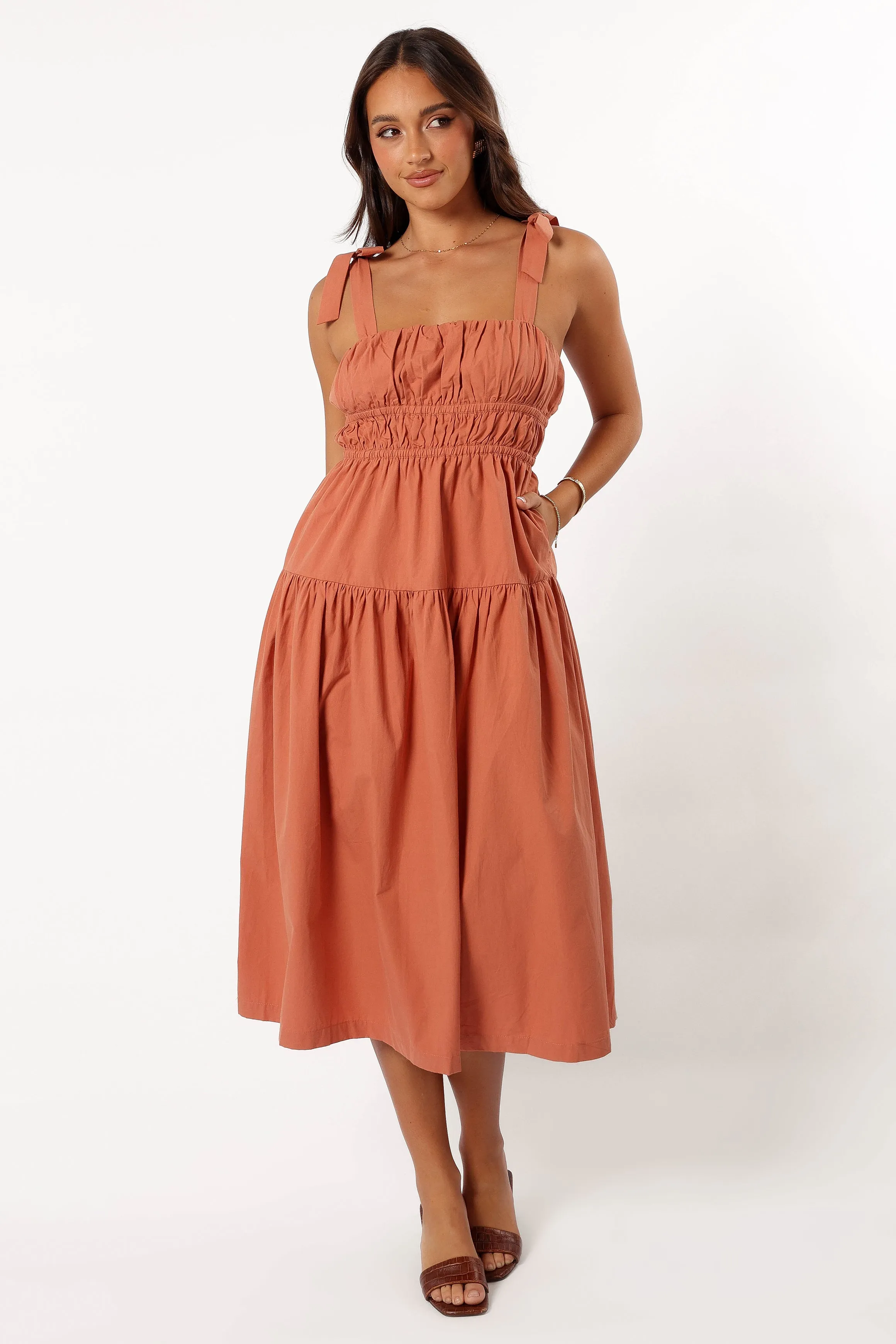 Ninah Midi Dress - Terracotta
