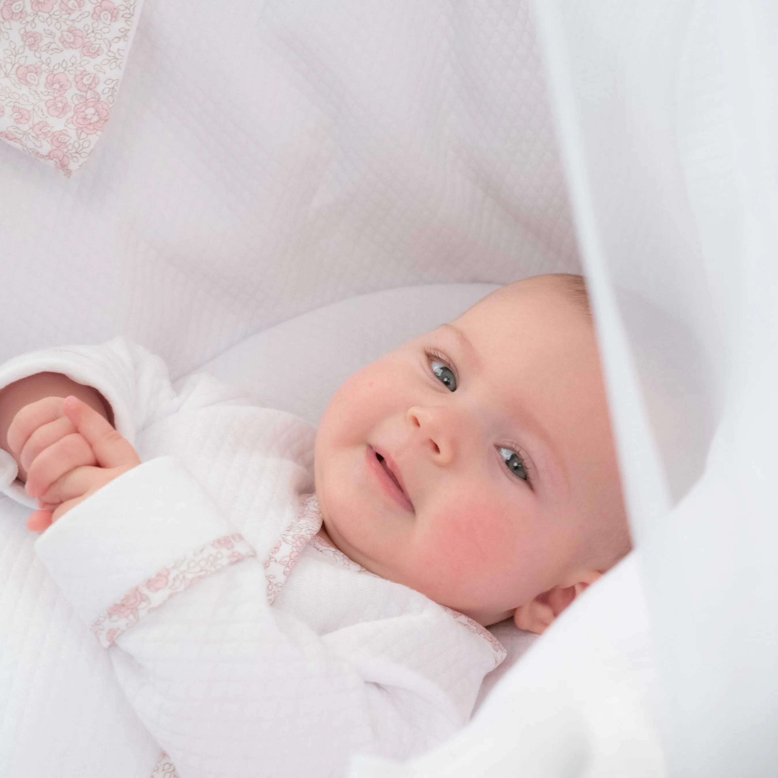 ROSE SWEET | Girls Pink Floral Cotton Bonnet