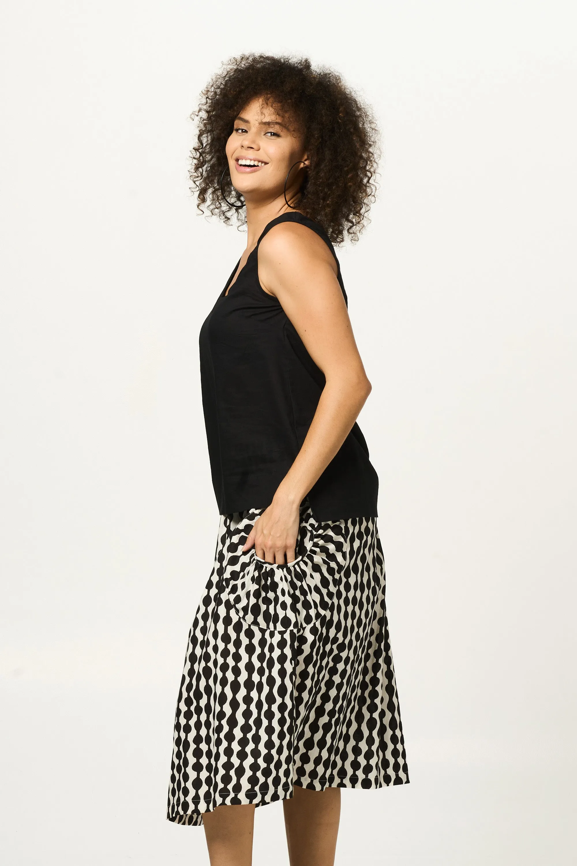 Skirt Jaya - Jewel Black Beauty Cotton